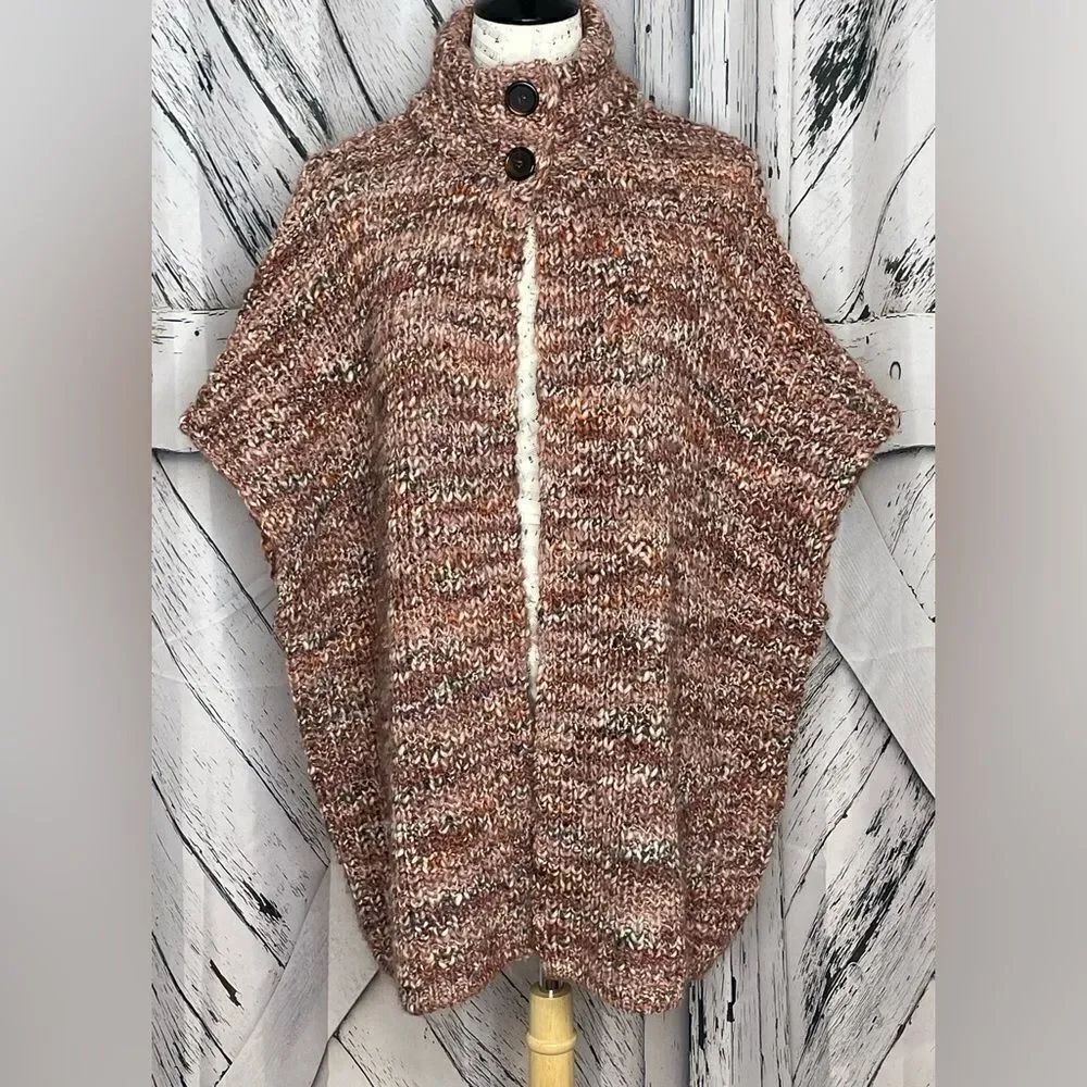Anthropologie Elsamanda Wool Blend Oversized Sweater Poncho OS